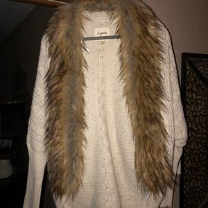 Fur cardigan
